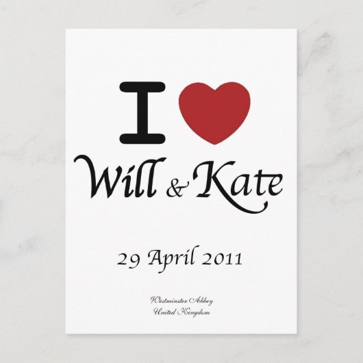 Royal Wedding Collector's Briefkaart (Voorkant)