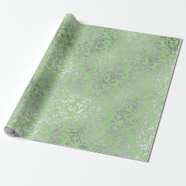 Royal Wedding Damask Mint Groen Zilver VIP Cadeaupapier
