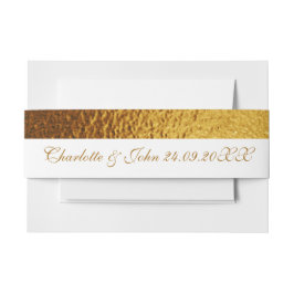 Royal Wedding Golden Shiny Belly Band Uitnodigingen Wikkel
