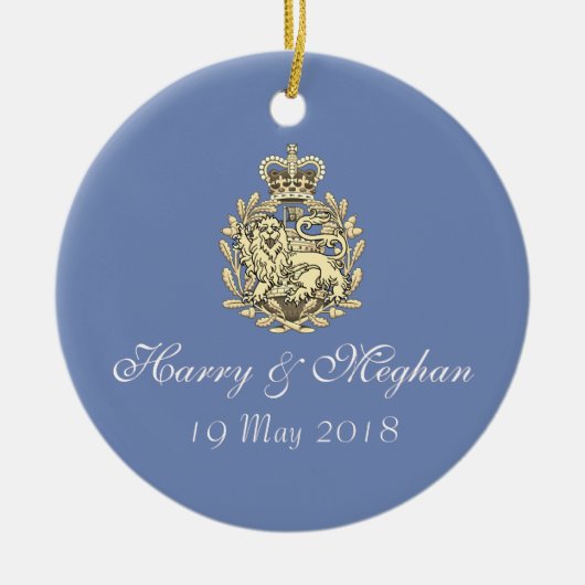 Royal Wedding Harry en Meghan Ornament (Blauw) (Voorkant)