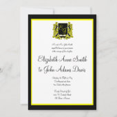 Royal Wedding Invitation Black en Gold Kaart (Voorkant)