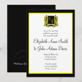 Royal Wedding Invitation Black en Gold Kaart (Voorkant / Achterkant)