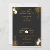 Royal wedding invitation in black and gold kaart (Voorkant)