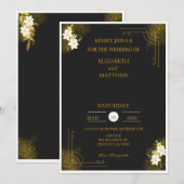 Royal wedding invitation in black and gold kaart (Voorkant / Achterkant)
