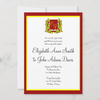Royal Wedding Invitation Red en Gold Kaart