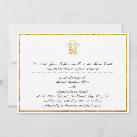 Royal Wedding Invitation Replica | UK Londen Kaart (Voorkant)