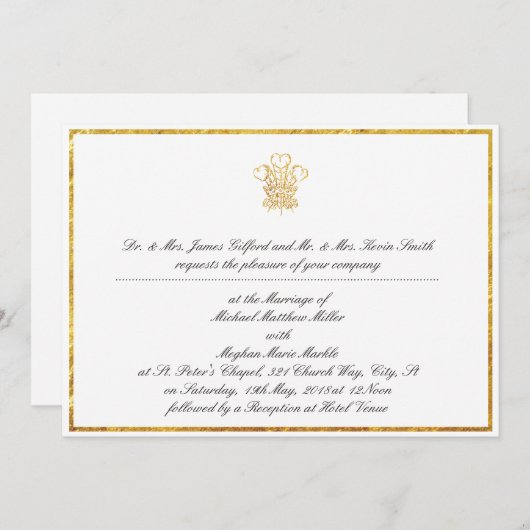 Royal Wedding Invitation Replica | UK Londen Kaart (Voorkant / Achterkant)