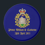 Royal Wedding Magneet<br><div class="desc">Om de bruiloft van prins William naar Catherine "Kate" Middleton te herdenken op 29 april 2011 in Westminster Abbey in Londen,  Engeland met The Badge of the House of Windsor</div>