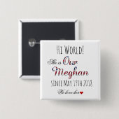 Royal Wedding Meghan Markle Prince Harry 19 mei Vierkante Button 5,1 Cm (Voorkant /achterkant)