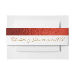 Royal Wedding Red Shiny Belly Band Uitnodigingen Wikkel