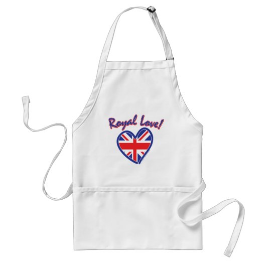 Royal Wedding, Royal Love, Union Jack Heart Standaard Schort (Voorkant)