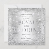 Royal Wedding Silver Winter Wonderland Crown Kaart (Voorkant)