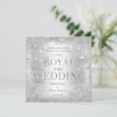 Royal Wedding Silver Winter Wonderland Crown Kaart (Staand voorkant)