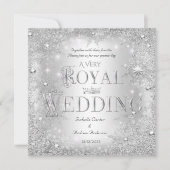 Royal Wedding Silver Winter Wonderland Crown Kaart (Voorkant)