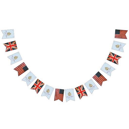 Royal Wedding UK & USA Flag Bunting Banner (Alle)