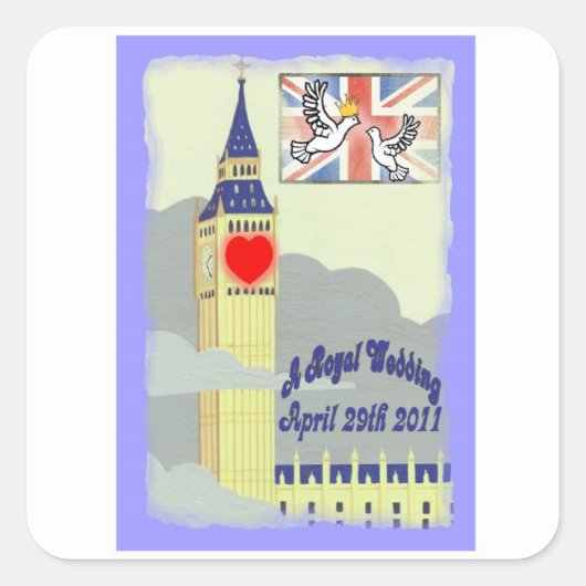Royal Wedding Vierkante Sticker (Voorkant)