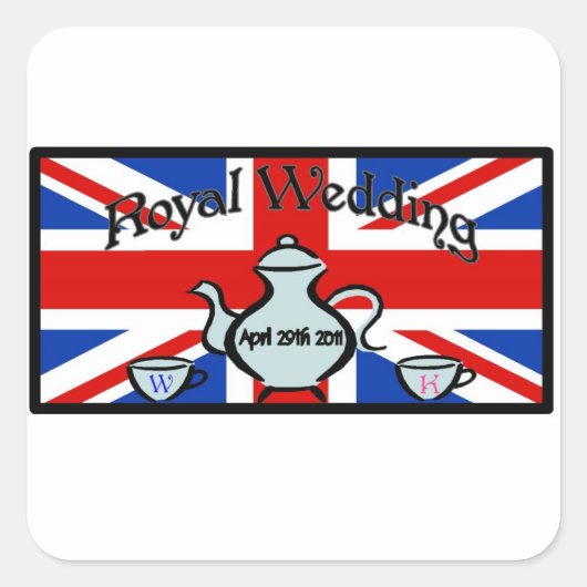 Royal Wedding Vierkante Sticker (Voorkant)