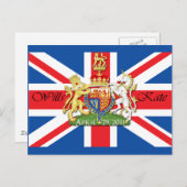 Royal Wedding Wills en Kate Briefkaart (Voorkant / Achterkant)