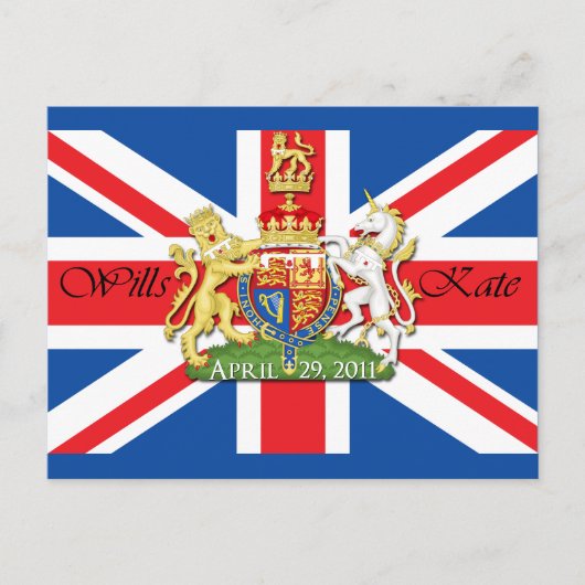 Royal Wedding Wills en Kate Briefkaart (Voorkant)