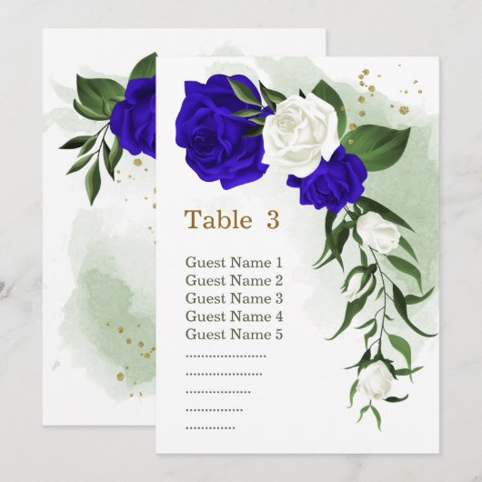 royal white floral greenery secard kaart (Voorkant / Achterkant)