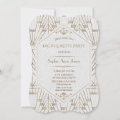 Royal White Gold Great Gatsby Bachelorette Party Kaart (Voorkant)
