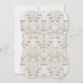 Royal White Gold Great Gatsby Bachelorette Party Kaart (Achterkant)