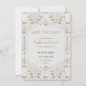 Royal White Gold Great Gatsby bewaart de datum Kaart (Voorkant)