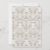 Royal White Gold Great Gatsby Birthday Party Kaart (Achterkant)