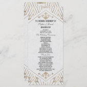 Royal White Gold Great Gatsby huwelijksprogramma Programmakaart (Voorkant / Achterkant)