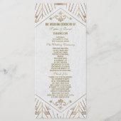 Royal White Gold Great Gatsby huwelijksprogramma Programmakaart (Voorkant)