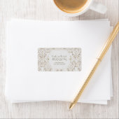 Royal White Gold Great Gatsby Wedding Etiket (Insitu)