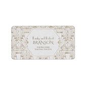 Royal White Gold Great Gatsby Wedding Etiket (Voorkant)