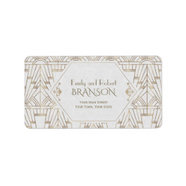 Royal White Gold Great Gatsby Wedding Etiket