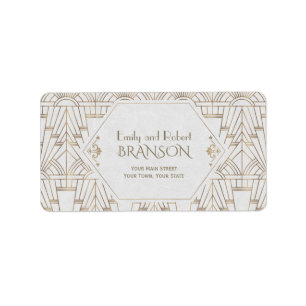 Royal White Gold Great Gatsby Wedding Etiket