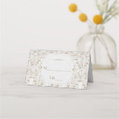 Royal White Gold Great Gatsby Wedding Plaatskaartje (Achterkant)