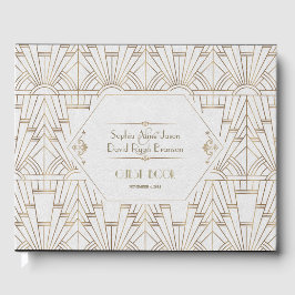 Royal White Gold Great Gatsby Wedding Planner Gastenboek