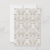 Royal White Gold Great Gatsby Wedding RSVP (Achterkant)