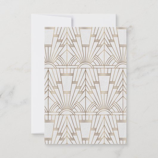 Royal White Gold Great Gatsby Wedding RSVP (Achterkant)