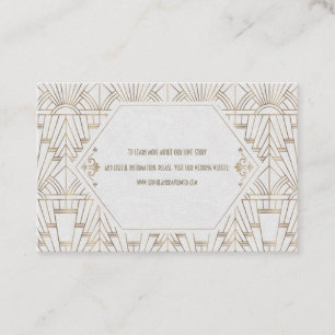 Royal White Gold Great Gatsby Wedding Website Visitekaartje