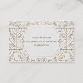 Royal White Gold Great Gatsby Wedding Website Visitekaartje