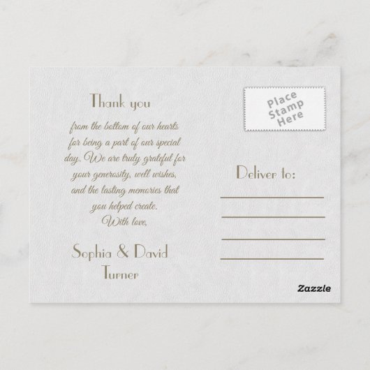 Royal White Gold Great Weddenschap Hartelijk dank Briefkaart (Achterkant)