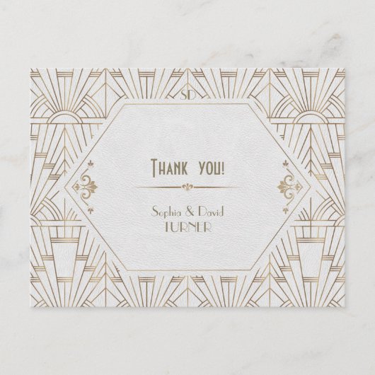 Royal White Gold Great Weddenschap Hartelijk dank Briefkaart (Voorkant)