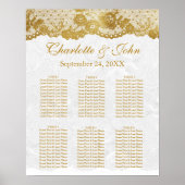 Royal White Gold Lace Seating Chart Poste Poster (Voorkant)