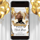 Royal White & Gold verjaardagsfeest flyer Kaart