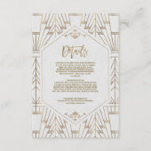 Royal White Goud Great Gatsby Bruiloft Informatiekaartje (Voorkant)