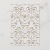 Royal White Goud Great Gatsby Bruiloft Informatiekaartje (Achterkant)