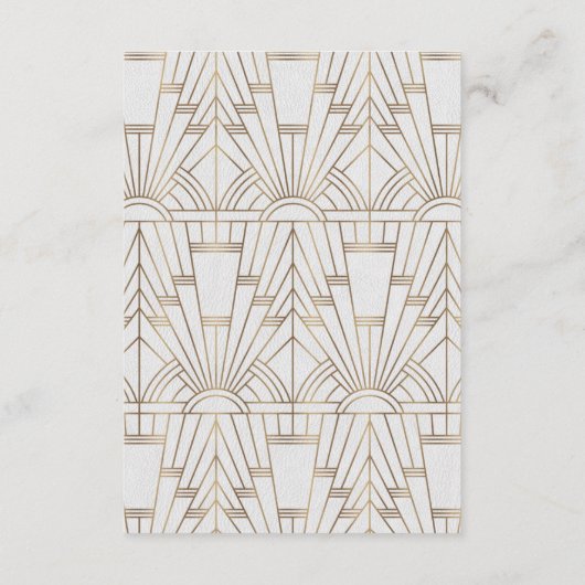 Royal White Goud Great Gatsby Bruiloft Informatiekaartje (Achterkant)