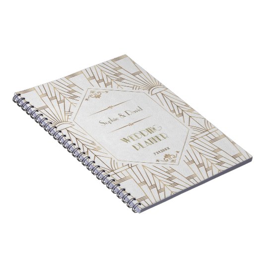 Royal White Goud Great Gatsby Trouw Planner Notitieboek (Rechterzijde)