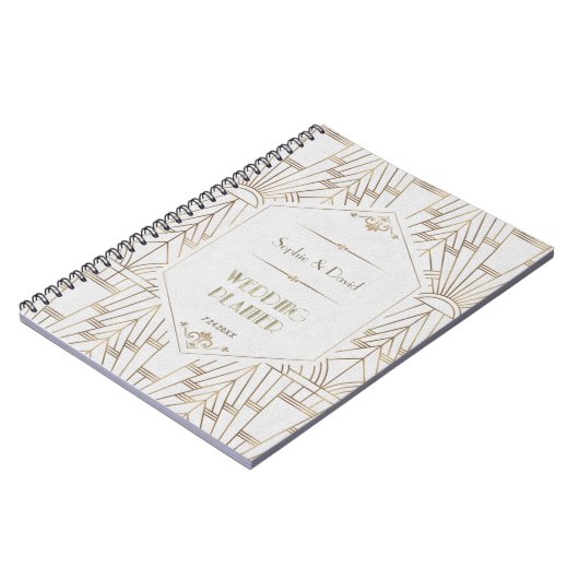 Royal White Goud Great Gatsby Trouw Planner Notitieboek (Linkerzijde)
