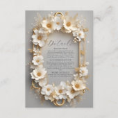 Royal White Roses Floral Crown Details Informatiekaartje (Voorkant)